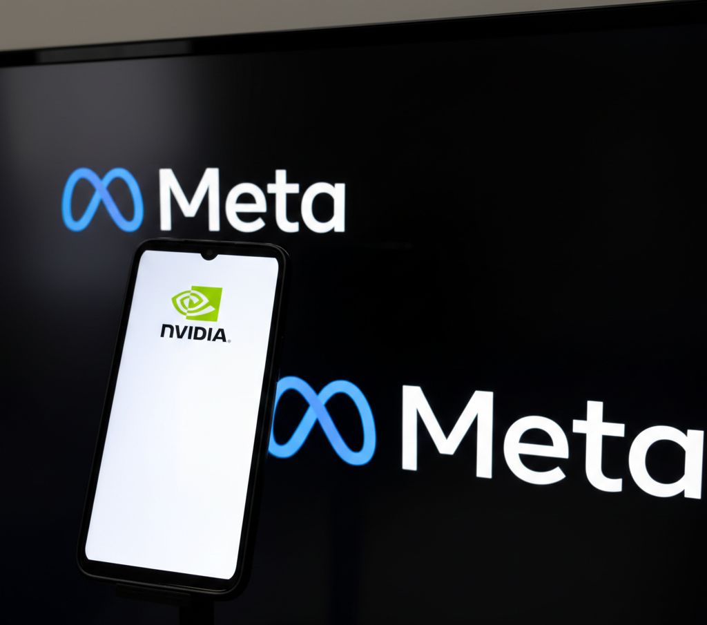 Partenariat stratégique entre Meta et Nvidia illustré par des serveurs GPU de nouvelle génération destinés à l’intelligence artificielle